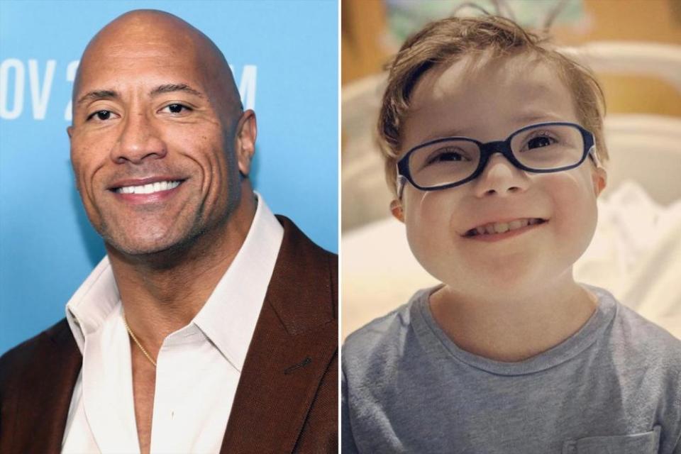 Dwayne Johnson; Hyrum Harris | Tommaso Boddi/Getty Images; Courtesy Harris Family