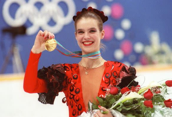 With the Cold War in full-swing, Witt joined a rarefied group of men and women who've taken the top prize in <a href="http://www.biography.com/people/katarina-witt-9535264" target="_blank">back-to-back Olympics</a>, winning gold in 1984 and then again in 1988 (in a <em>deliciously</em> '80s costume) -- for what was then East Germany. During her reign, Witt basically owned figure skating: She was also a four-time World Champion, six-time European Champion and eight-time National Champion, before turning pro in 1988, one year before the fall of the Berlin wall.