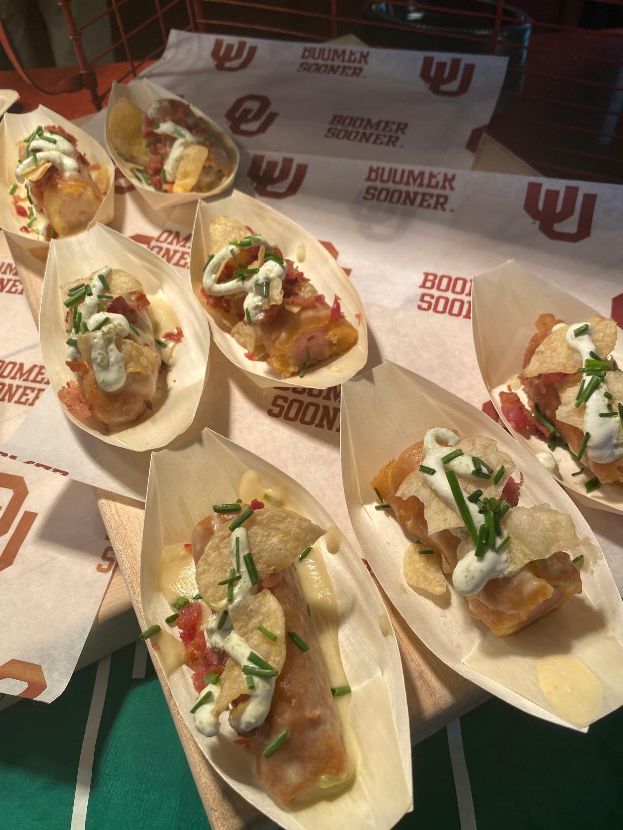 The Stormchaser dog from Levy restaurants is one of two new specials that will rotate at OU home football games this season.