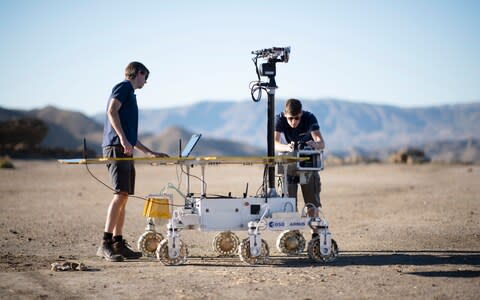 The rover will look for signs that water once existed on the planet then drill down into the surface  - Credit: Geoff Pugh for the Telegraph&nbsp;