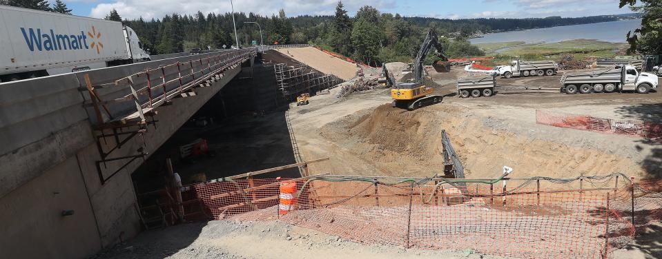 The Highway 3 Chico Creek bridge site on Tuesday, Aug. 8, 2023.