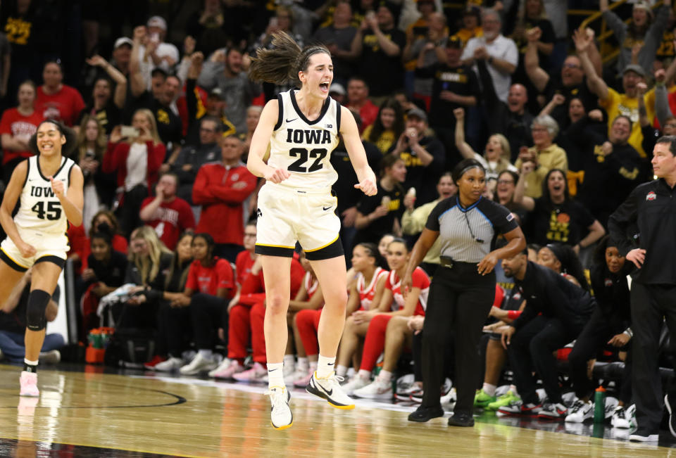 Caitlin Clark officially broke Pete Maravich’s all-time NCAA scoring record on Sunday afternoon.