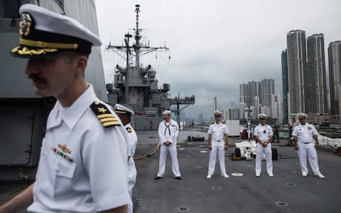 China said on December 2, 2019 it had suspended rest and recuperation visits by US warships in Hong Kong in response to a US bill supporting pro-democracy protesters - Credit: AFP