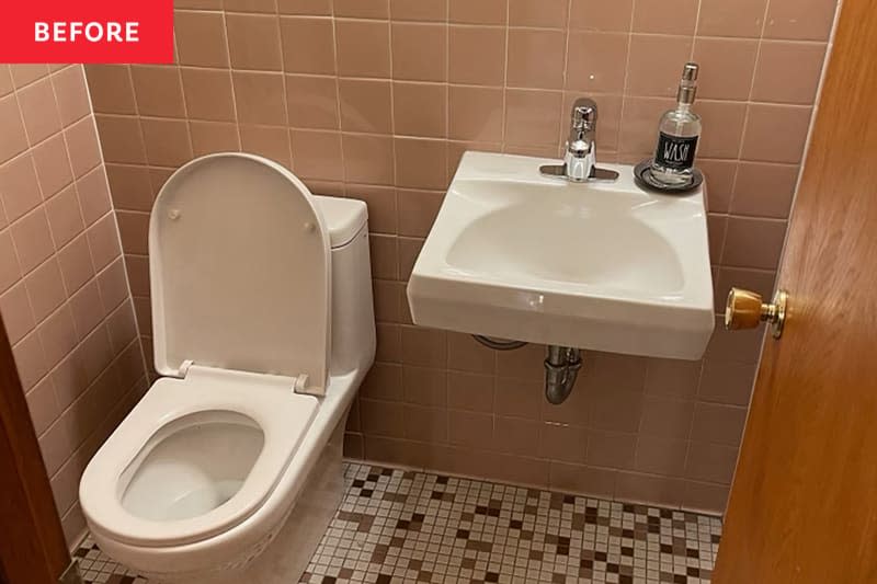 Powder room before renovation.