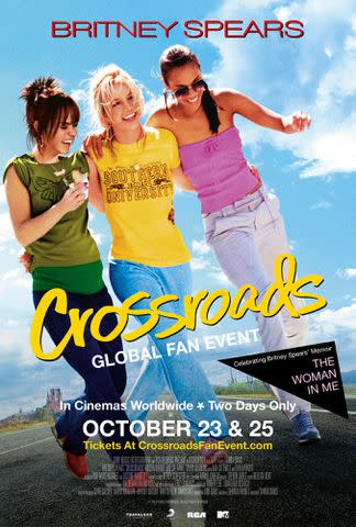 <p>Filmco Enterprises, Inc. 2001</p> Poster for the theatrical re-release of <em>Crossroads</em> (2002)