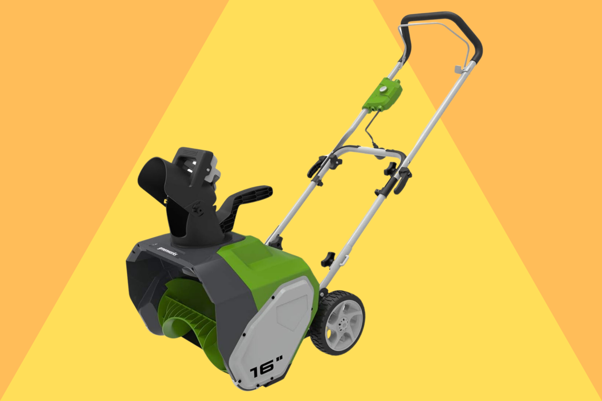 Greenworks 10 Amp 16-Inch Corded Snow Thrower, 2600700AZ, This snow thrower was already affordable, but now it's even cheaper (Photo via Amazon).