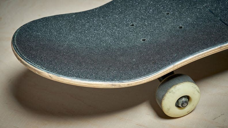 Grip tape looks and feels a lot like sandpaper.