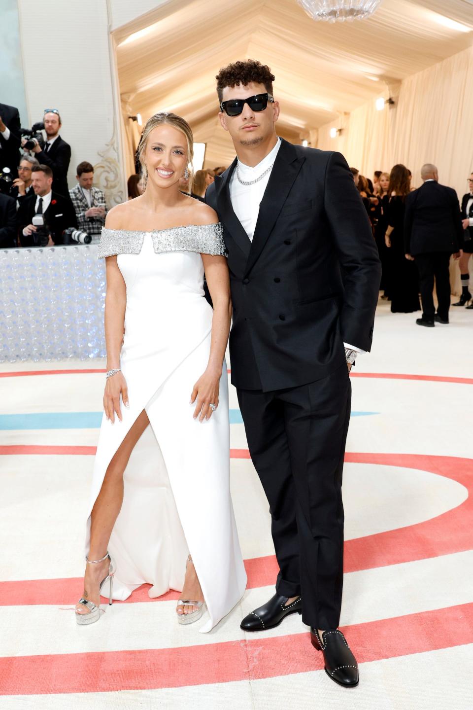 Brittany Mahomes and Patrick Mahomes attend the 2023 Met Gala.