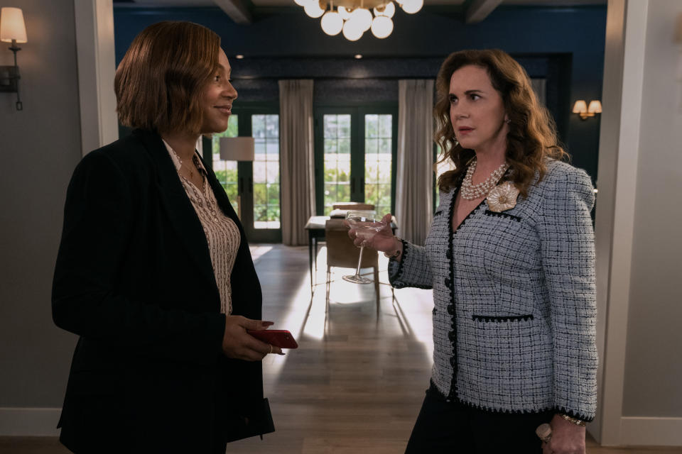 Tiffany Haddish and Elizabeth Perkins in The Afterparty S2. (Apple TV+)