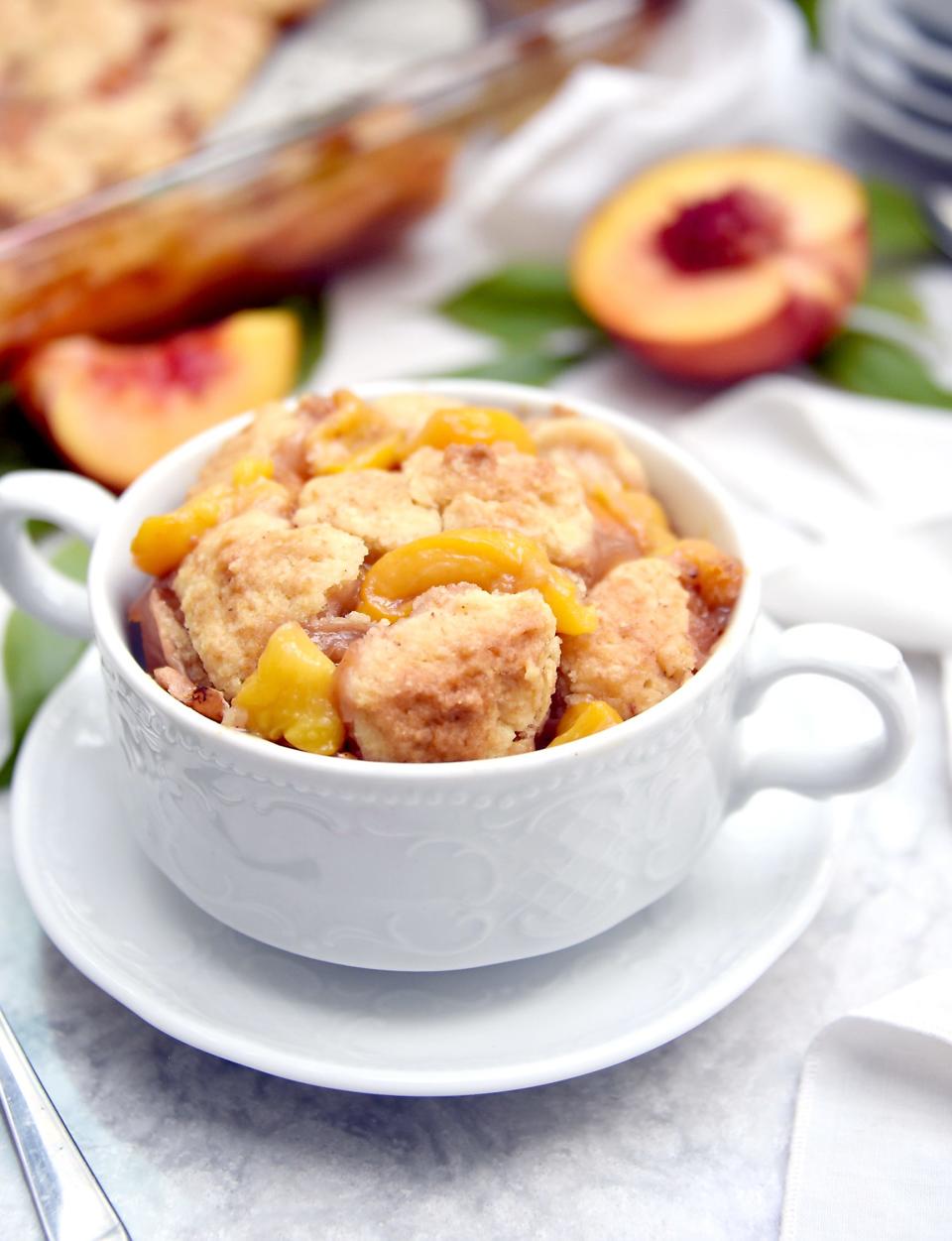 Sweet, tender and oh-so-delightful, there is something special about cobbler when it’s made with fresh-picked Michigan peaches.