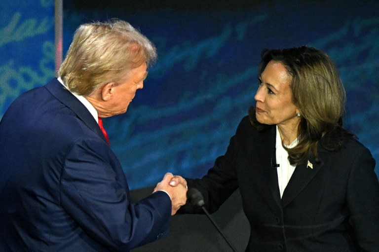 Democratic presidential candidate Kamala Harris accused her Republican rival Donald Trump of selling the United States out to China during their first debate (SAUL LOEB)