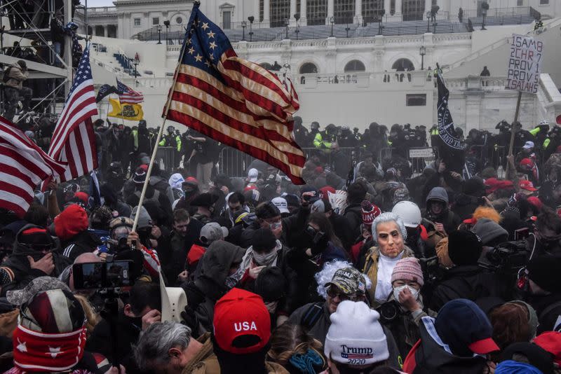 Trump supporters protest during a Stop the Steal rally at the U.S. Capitol