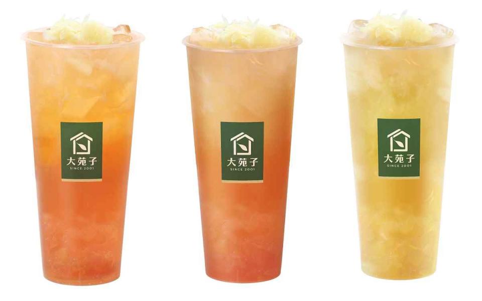 大苑子新推出的「橙柚果粒多」採用鮮甜的台灣柳丁與文旦果粒佐綠茶，每一口都能品嚐飽滿多汁鮮果果粒。 圖片來源：大苑子