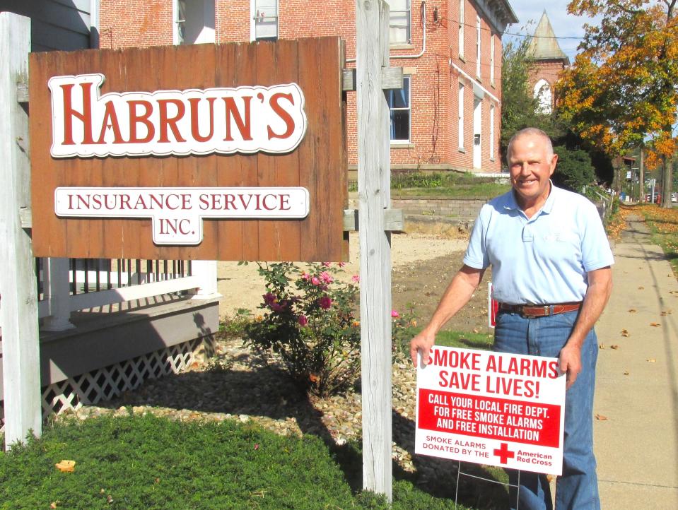 Larry Habrun of Habrun's Insurance Service in Millerbsurg is happy to be a part of the Red Cross partnership with local fire departments to provide free smoke alarms in homes.