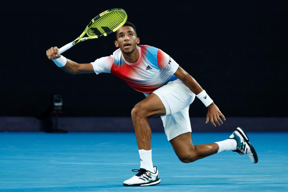Felix Auger-Aliassime of Canada plays a forehand (Getty Images)