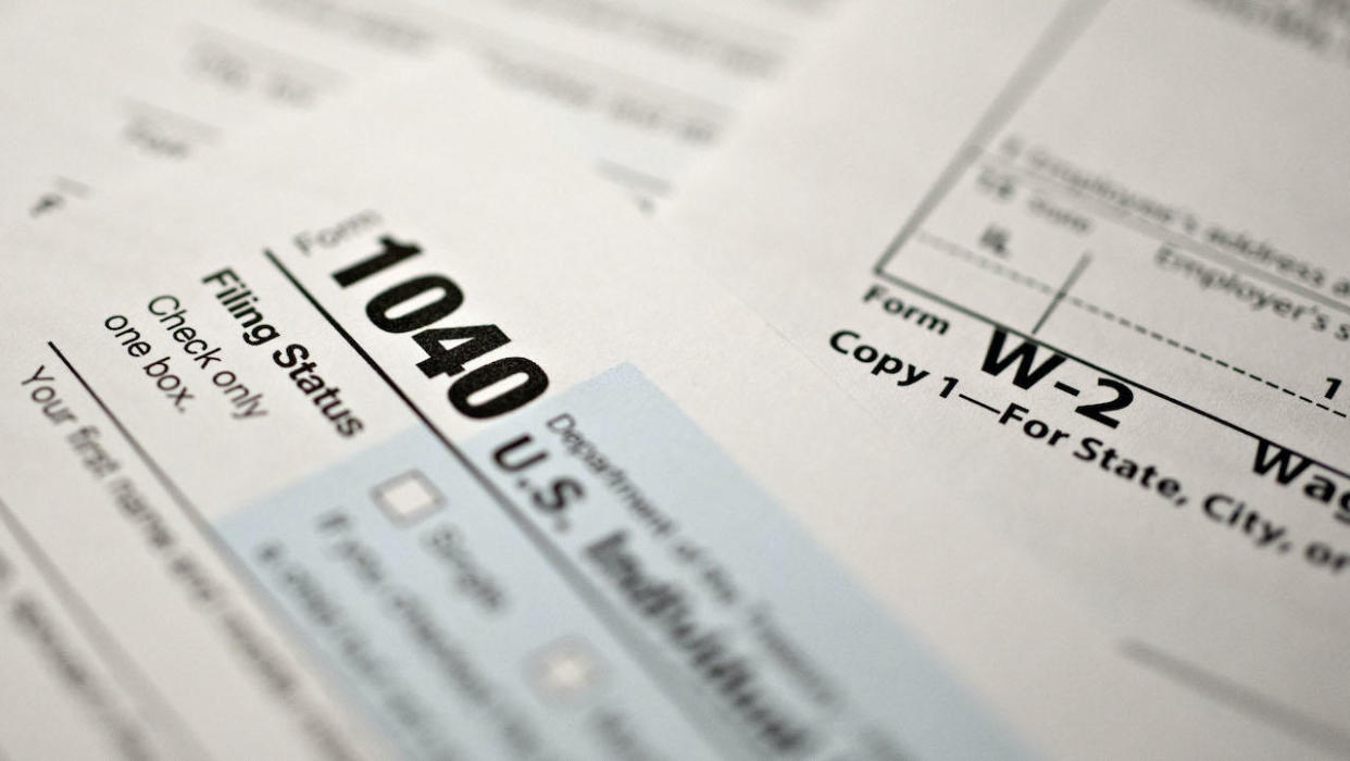 The 1040 form is used to report personal income for federal tax purposes.  / Credit: Daniel Acker