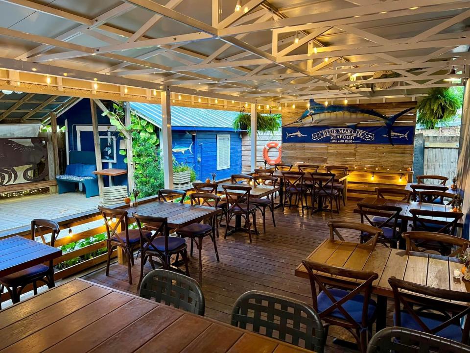 Blue Marlin seafood restaurant on Anna Maria Island unveiled its new awning on Oct. 10, 2023.