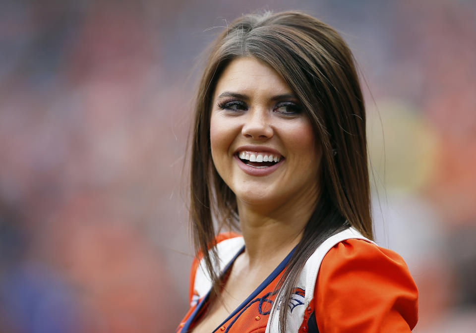 <p>A Denver Broncos cheerleader stands on the sideline during a game between the Denver Broncos and the visiting Cincinnati Bengals on November 19, 2017 at Sports Authority Field in Denver, CO.(Photo by Russell Lansford/Icon Sportswire via Getty Images) </p>