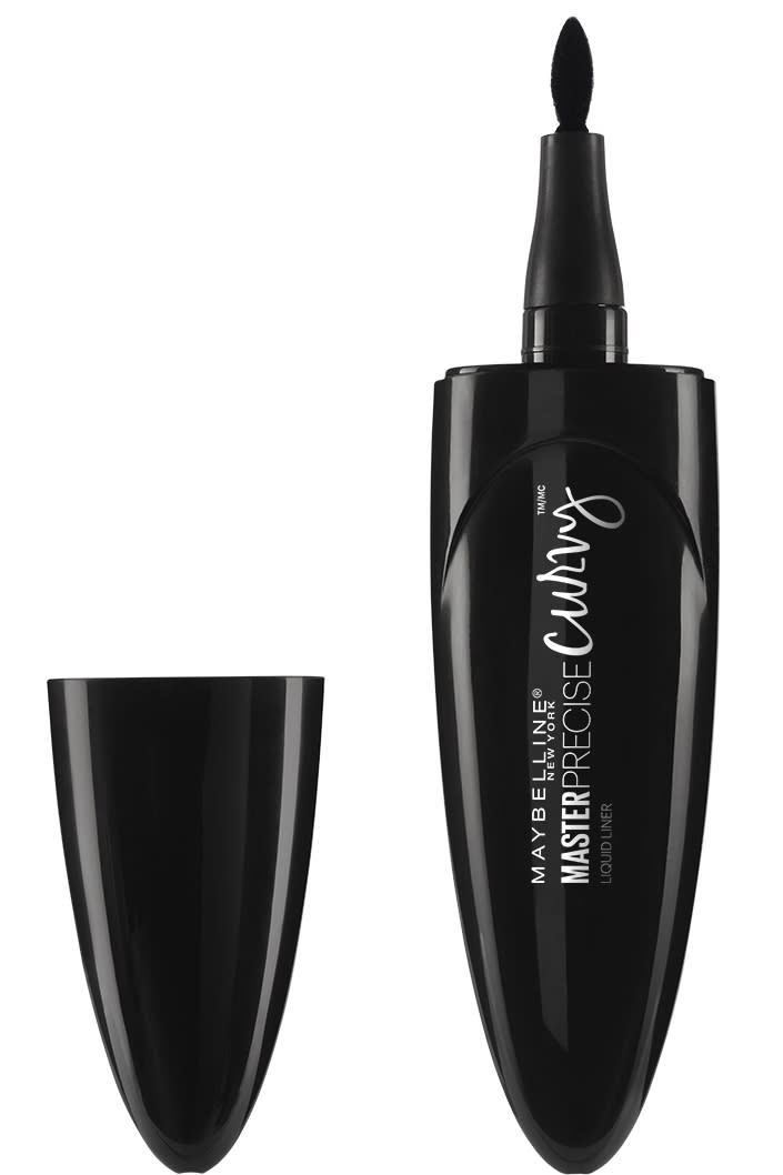 <p>Even though it's the most oddly shaped of the bunch, it's for a good reason: everything about this liner is ergonomically designed. The tube fits in the palm of your hand while the neck is perfect for resting your pointer finger. The marker tip can be used to create both thick and thin lines, so it's ideal for crafting wings.</p><p><strong>Maybelline </strong>EyeStudio Master Precise Curvy Liquid Liner, $7.99,<a rel="nofollow noopener" href="http://www.ulta.com/eyestudio-master-precise-curvy-liquid-liner?productId=xlsImpprod14371037" target="_blank" data-ylk="slk:Ulta.com;elm:context_link;itc:0;sec:content-canvas" class="link ">Ulta.com</a></p>