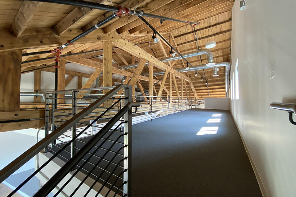 The upper level for finance and operations inside the new Oboz headquarters - Credit: Peter Verry