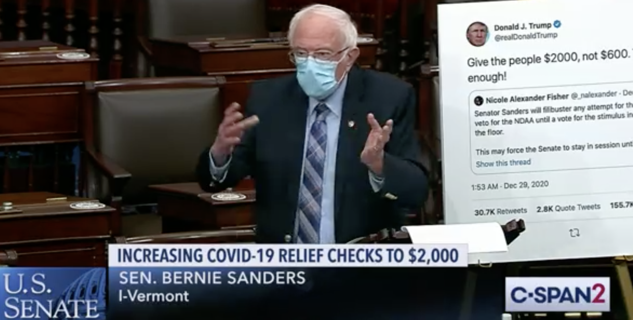 Bernie Sanders on the Senate Floor. (screenshot/CSPAN)