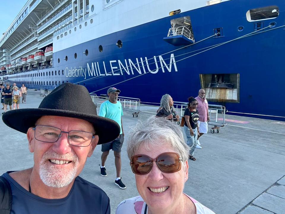 selfie of Taryna Wawn, 64, and her husband, Dennis Wawn, 65,