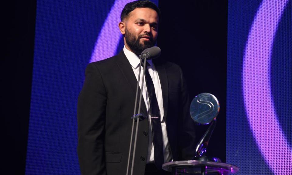 Azeem Rafiq at an awards ceremony