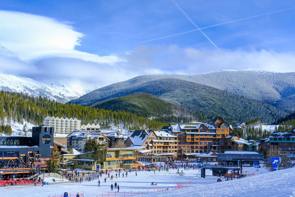 View of base village in Winter Park, Colorado