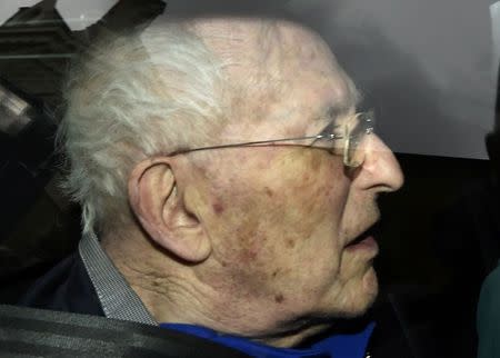 Lord Greville Janner leaves Westminster Magistrates' Court in London, Britain August 14, 2015. REUTERS/Toby Melville