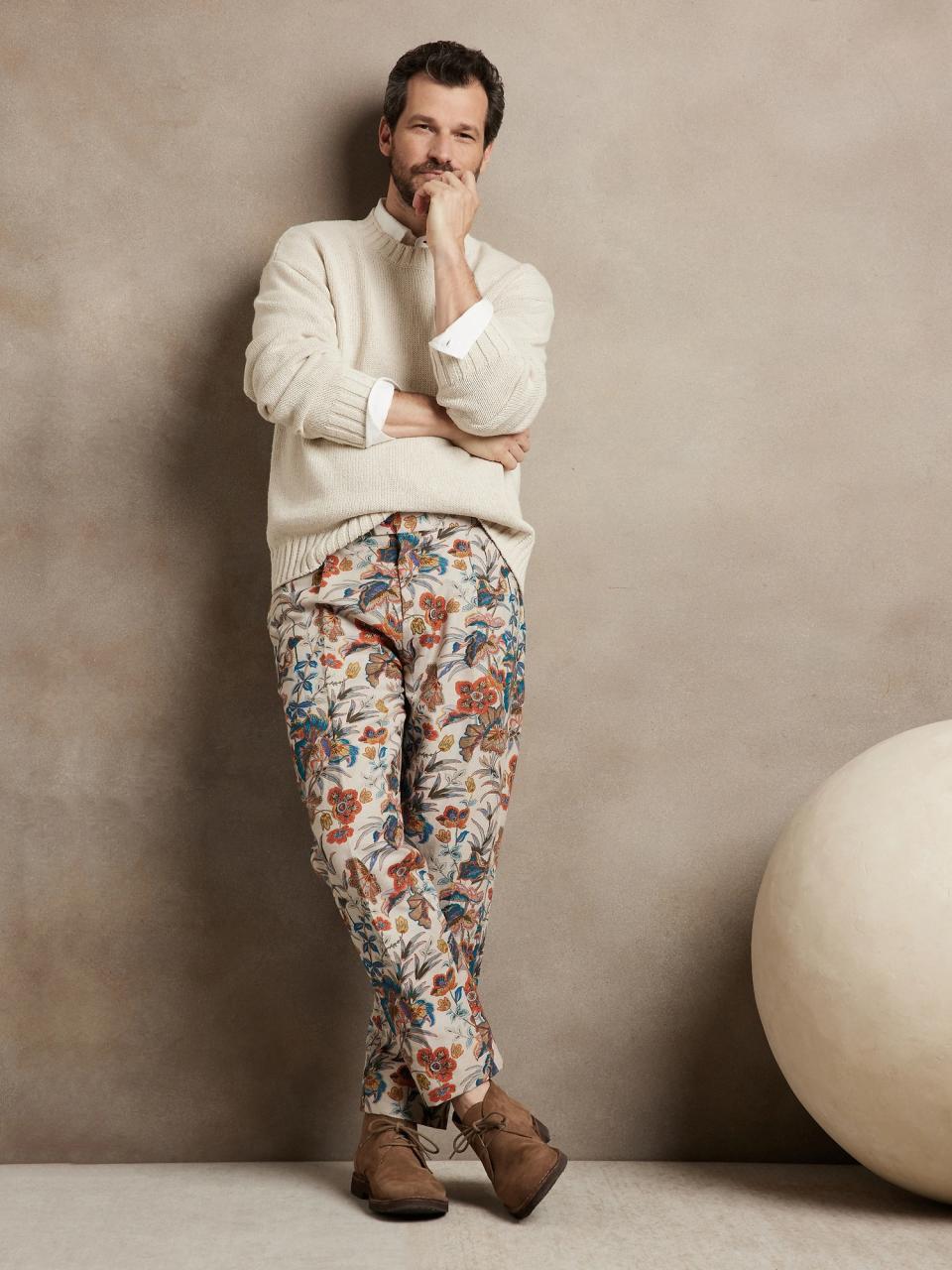 Jacobean floral pant, Banana republic summer wedding collection