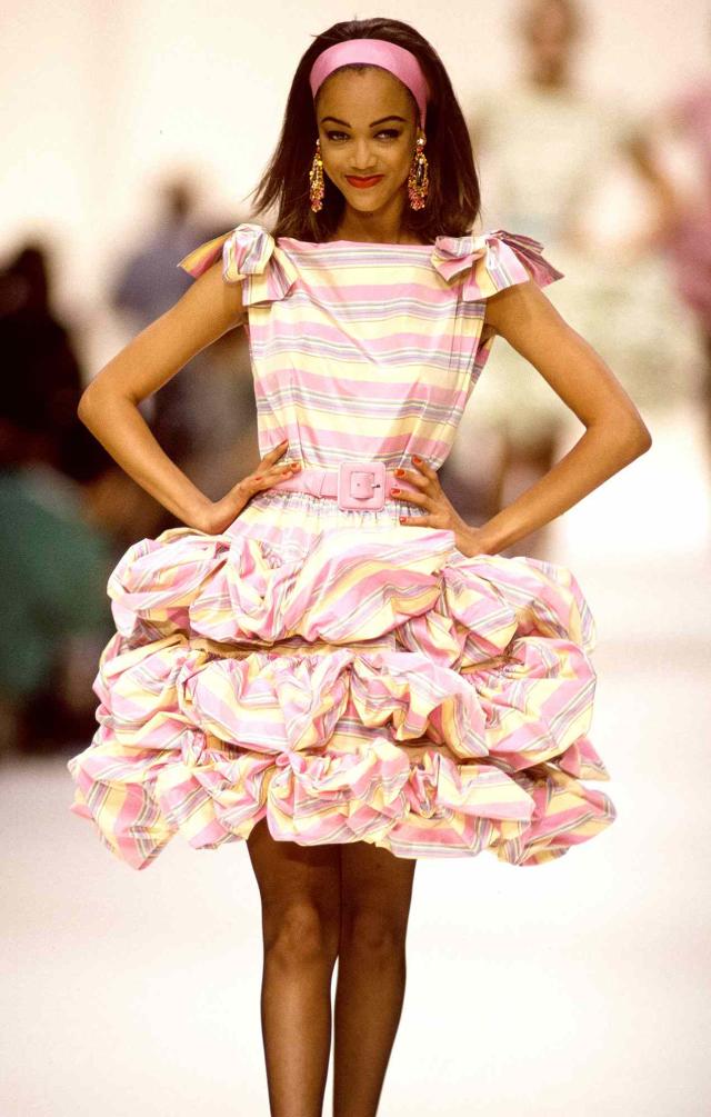 Tyra Banks walks the runway at the Yves Saint Laurent Ready to