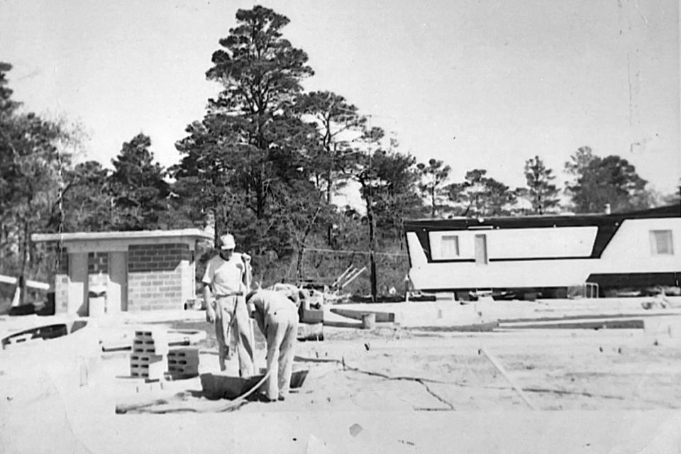 James "Jimmy" Hayes and his son, Buddy, constructed the Goofy Golf course and hand built the animal characters. The course opened in 1958 on Eglin Parkway, and has remained a popular destination ever since.