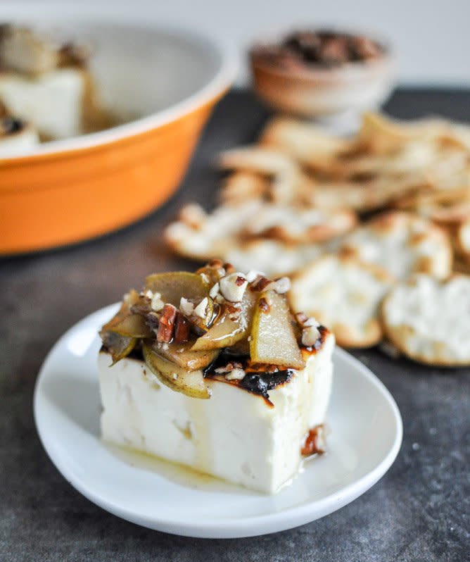 <strong>Get the <a href="http://www.howsweeteats.com/2012/11/broiled-feta-with-caramelized-cinnamon-pears/" target="_blank">Broiled Feta with Caramelized Cinnamon Pears recipe</a> from How Sweet It Is</strong>