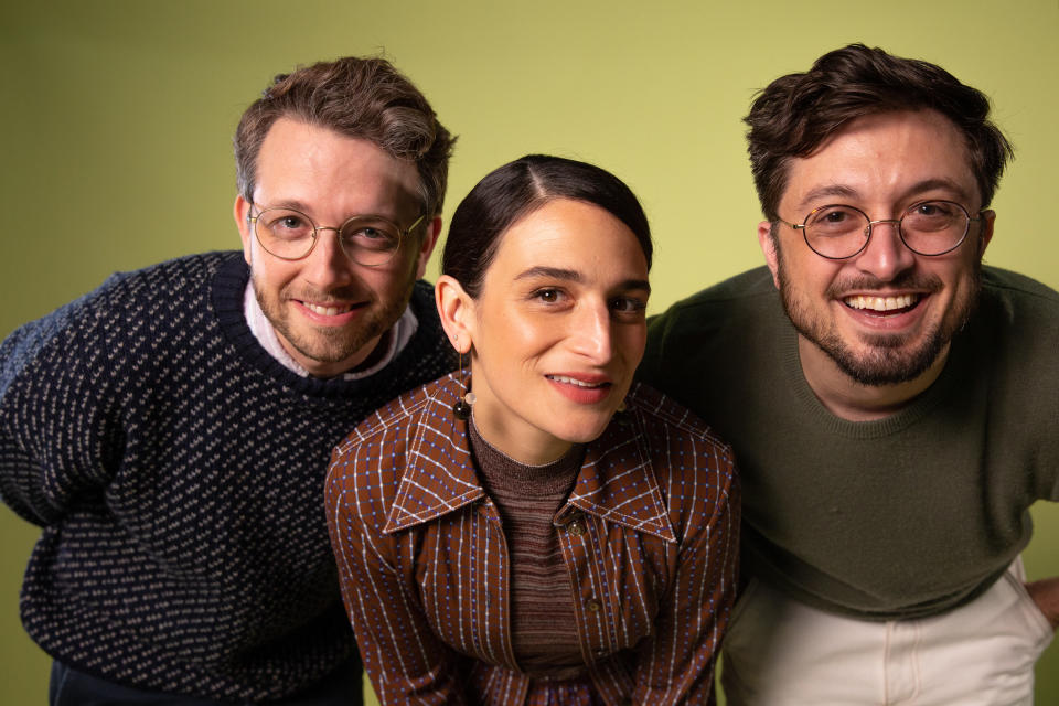 Los Angeles, CA - June 10, 2022: Nick Paley, Jenny Slate and Dean Fleischer Camp of MARCEL THE SHELL WITH SHOES ON in Los Angeles, California on June 10, 2022. (Allison Zaucha for The Washington Post via Getty Images)