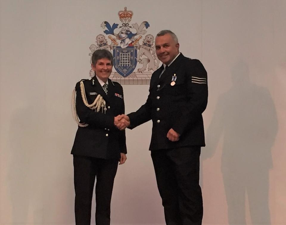 Matt Ratana, a Met Police sergeant who was shot dead while on duty, with commissioner Dame Cressida DickMetropolitan Police