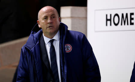 FILE PHOTO: Soccer Football - FA Cup First Round Replay - Accrington Stanley vs Guiseley - Wham Stadium, Accrington, Britain - November 14, 2017 Accrington Stanley Manager John Coleman Action Images/Craig Brough/File Photo