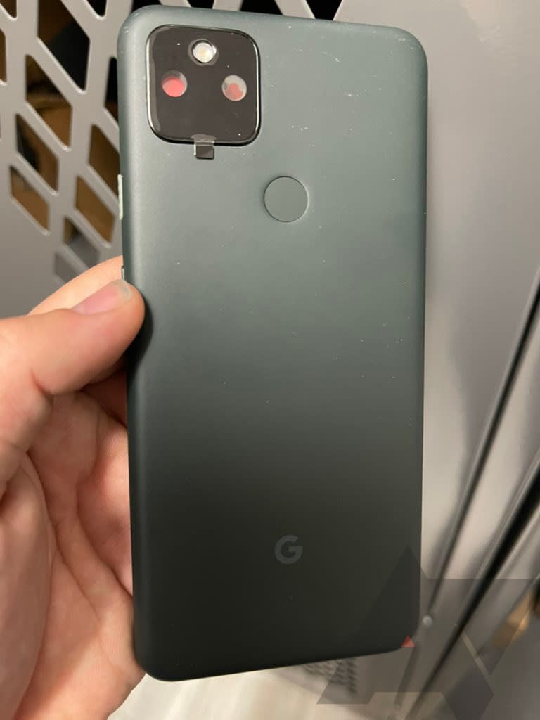 Photo of a leaked Pixel 5a back panel. - Credit: Android Police