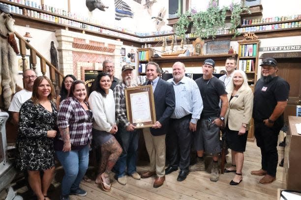 Sen. Scott Wilk recently recognized Apple Valley-based Hitt Plumbing, shown, and Hesperia-based High Desert Second Chance Food Bank.