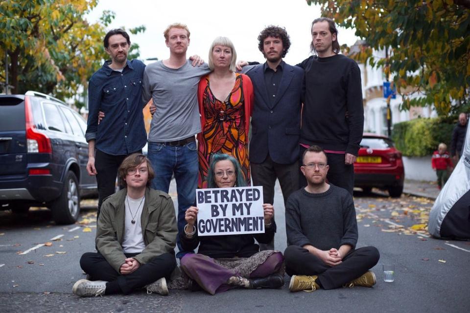 Insulate Britain activists Tim Speers, Roman Paluch, Emma Smart, Ben Taylor, James Thomas, (front row left to right) Louis McKechnie, Ana Heyatawin and Oliver Rock have been jailed (PA Media)