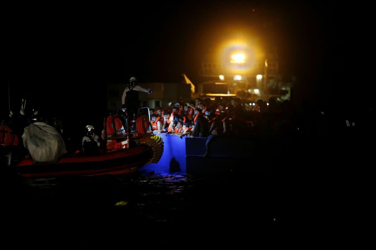 It is not yet known whether anyone died or was injured when the overcrowded boat’s engine stopped working (Reuters)