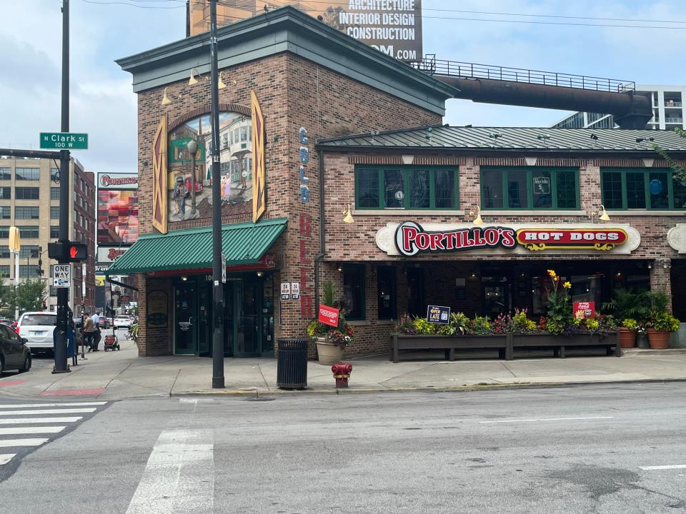 the exterior of a Portillo's restaurant.