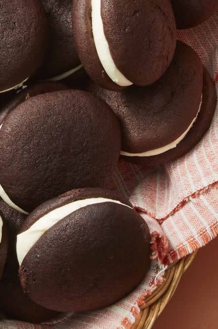 <p>Part sandwich cookie, part cake, 100% delicious.</p><p><em><a href="https://www.womansday.com/food-recipes/food-drinks/a26344616/chocolate-stout-whoopie-pies-recipe/" rel="nofollow noopener" target="_blank" data-ylk="slk:Get the recipe from Woman's Day »;elm:context_link;itc:0;sec:content-canvas" class="link ">Get the recipe from Woman's Day »</a></em></p>
