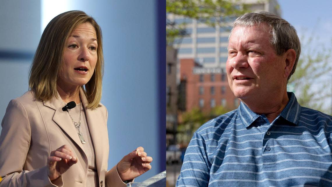 Mike Masterson, right, a former Boise police chief, said he will run against Boise Mayor Lauren McLean this fall.