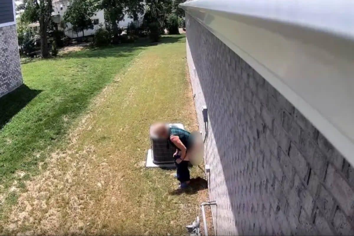 A 74-year-old board member of a local Homeowners Association in Indiana was caught on surveillance footage defecating against the wall of her neighbor (Fox59/CBS4)