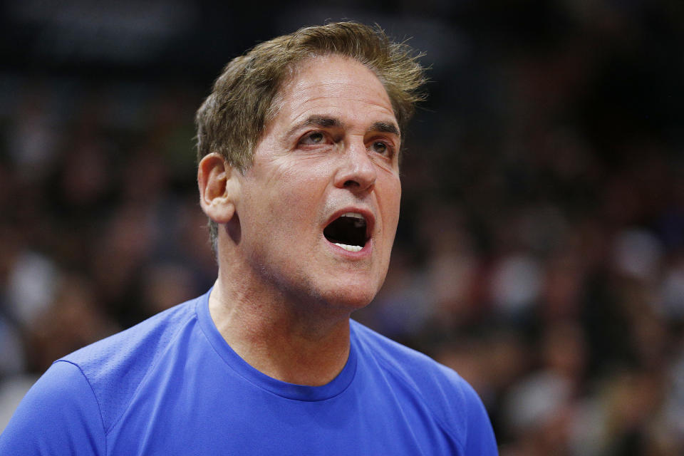 Dallas Mavericks owner Mark Cuban received another hefty fine from the NBA. (Michael Reaves/Getty Images)