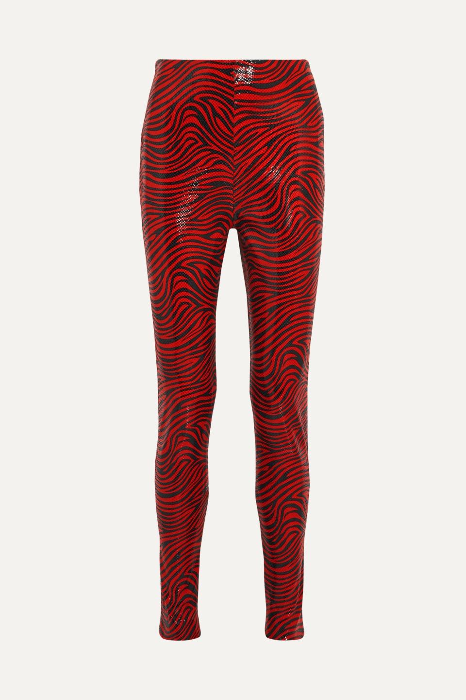 + Pernille Teisbaek Tabitha Zebra-Print Faux Leather Skinny Pants