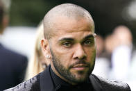 Brazilian soccer player Dani Alves attends the first ever Earthshot Prize Awards Ceremony at Alexandra Palace in London on Sunday 17th October. Created by Prince William and The Royal Foundation, The Earthshot Prize has led an unprecedented global search for the most inspiring and innovative solutions to the greatest environmental challenges facing the planet. (AP Photo/Alberto Pezzali, pool)