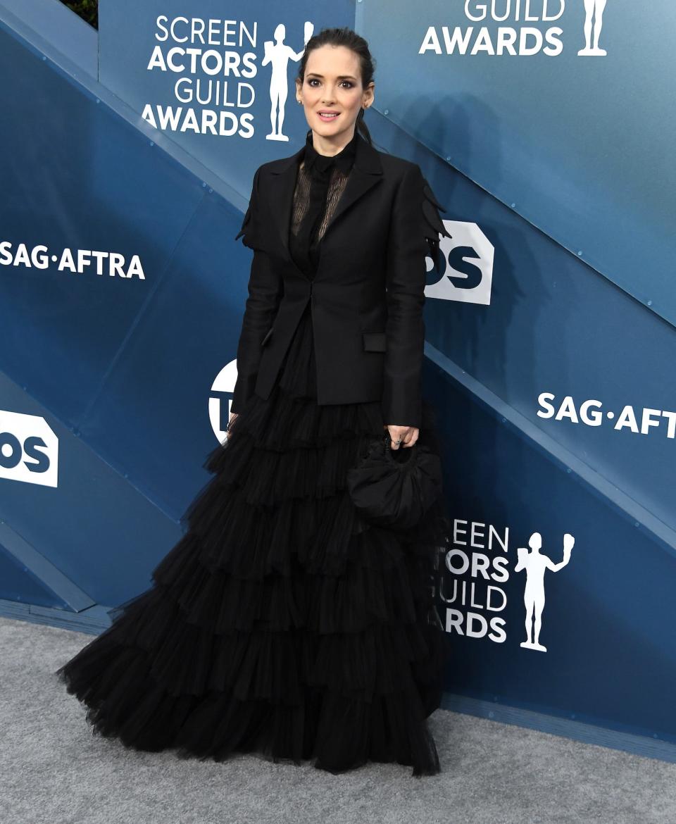 Winona Ryder at the SAG Awards in Los Angeles, California, on January 19, 2020.