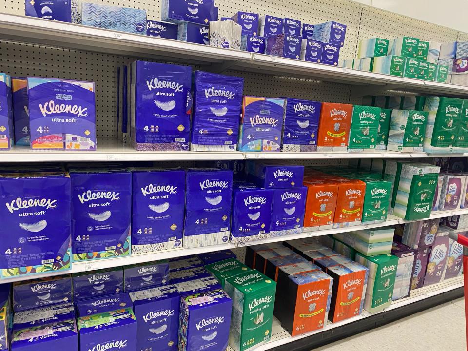 Kleenex aisle at Target.