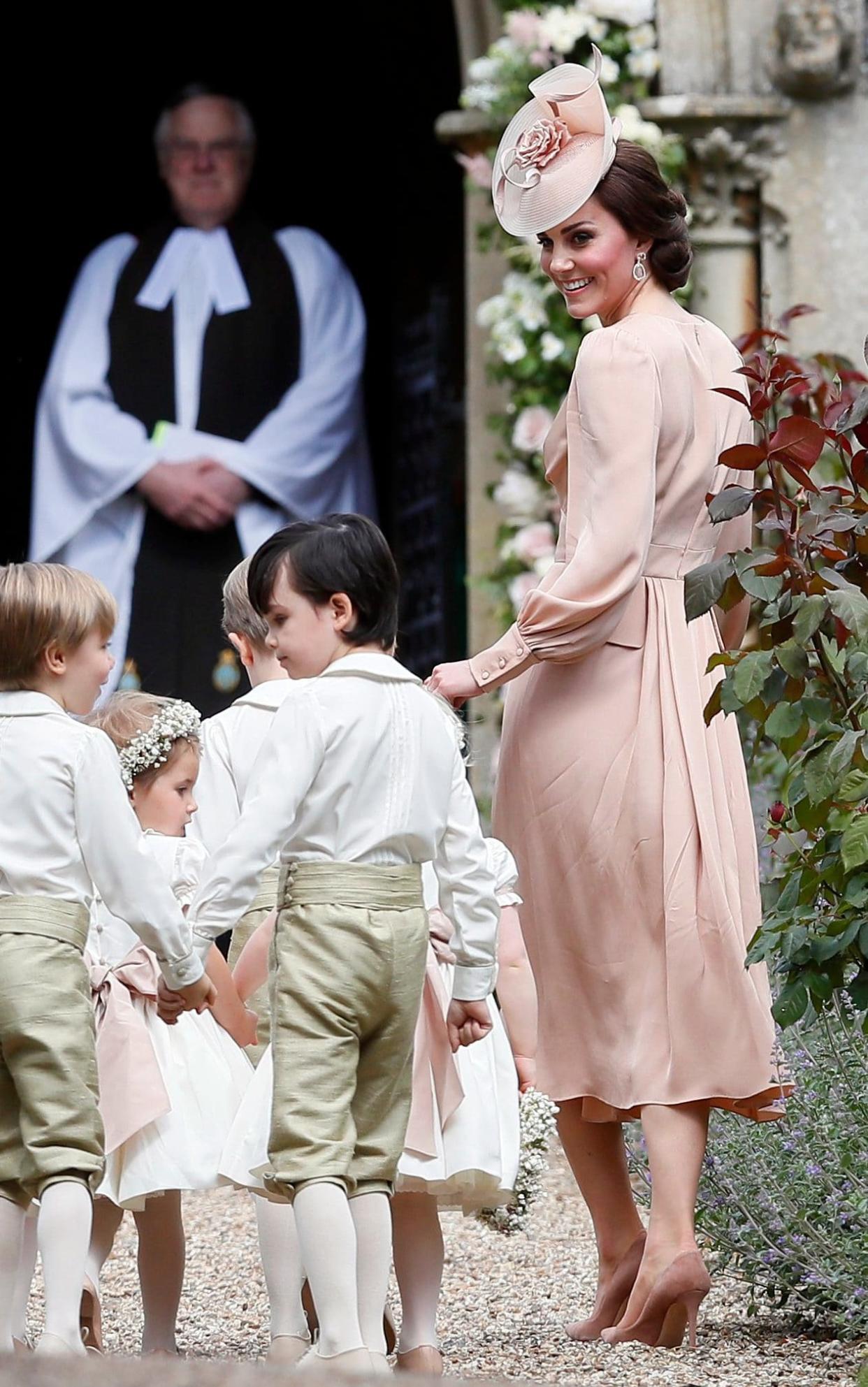 The Duchess of Cambridge today at Pippa Middleton's wedding - AP POOL